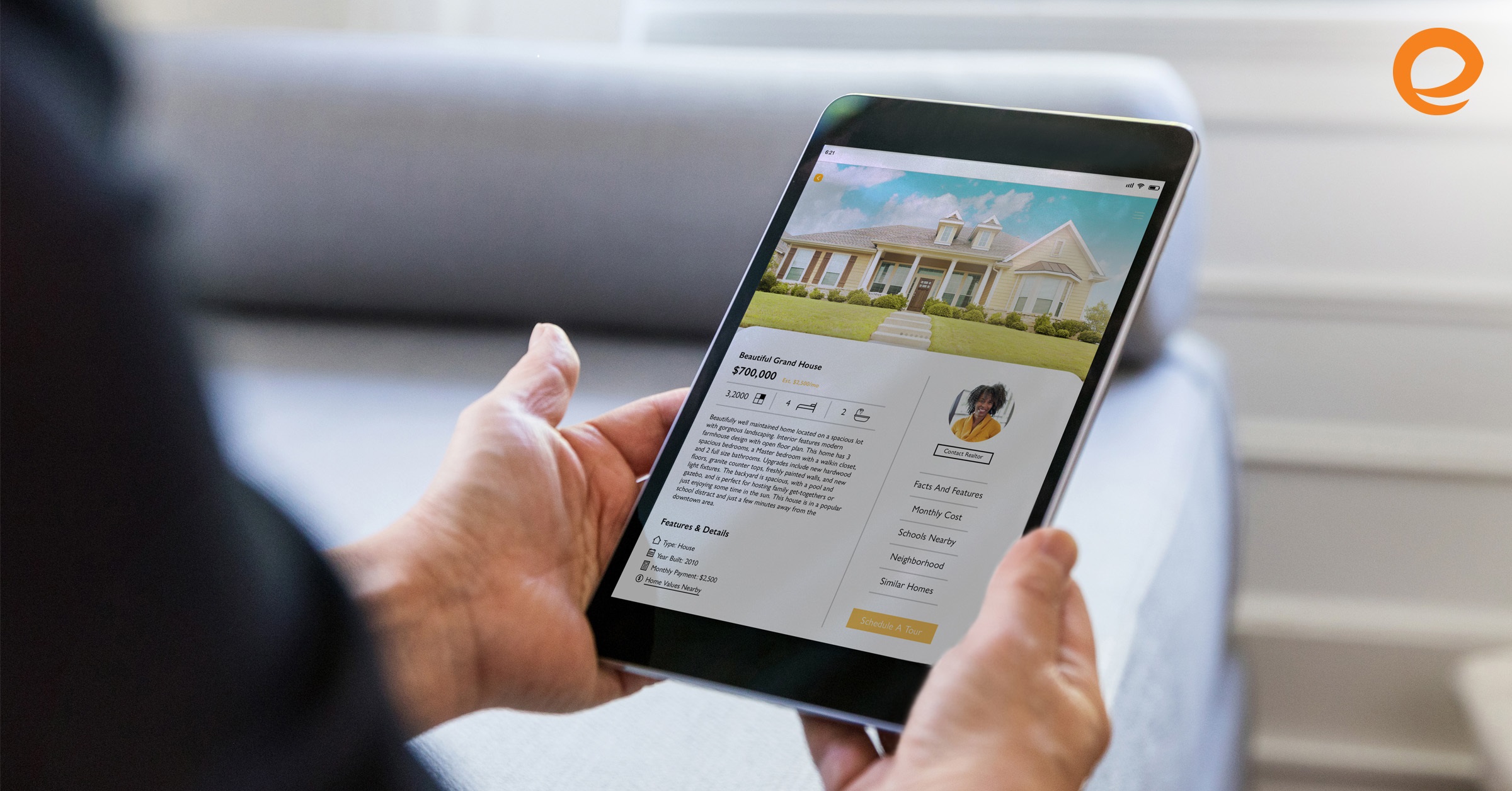 Open House listing on an iPad