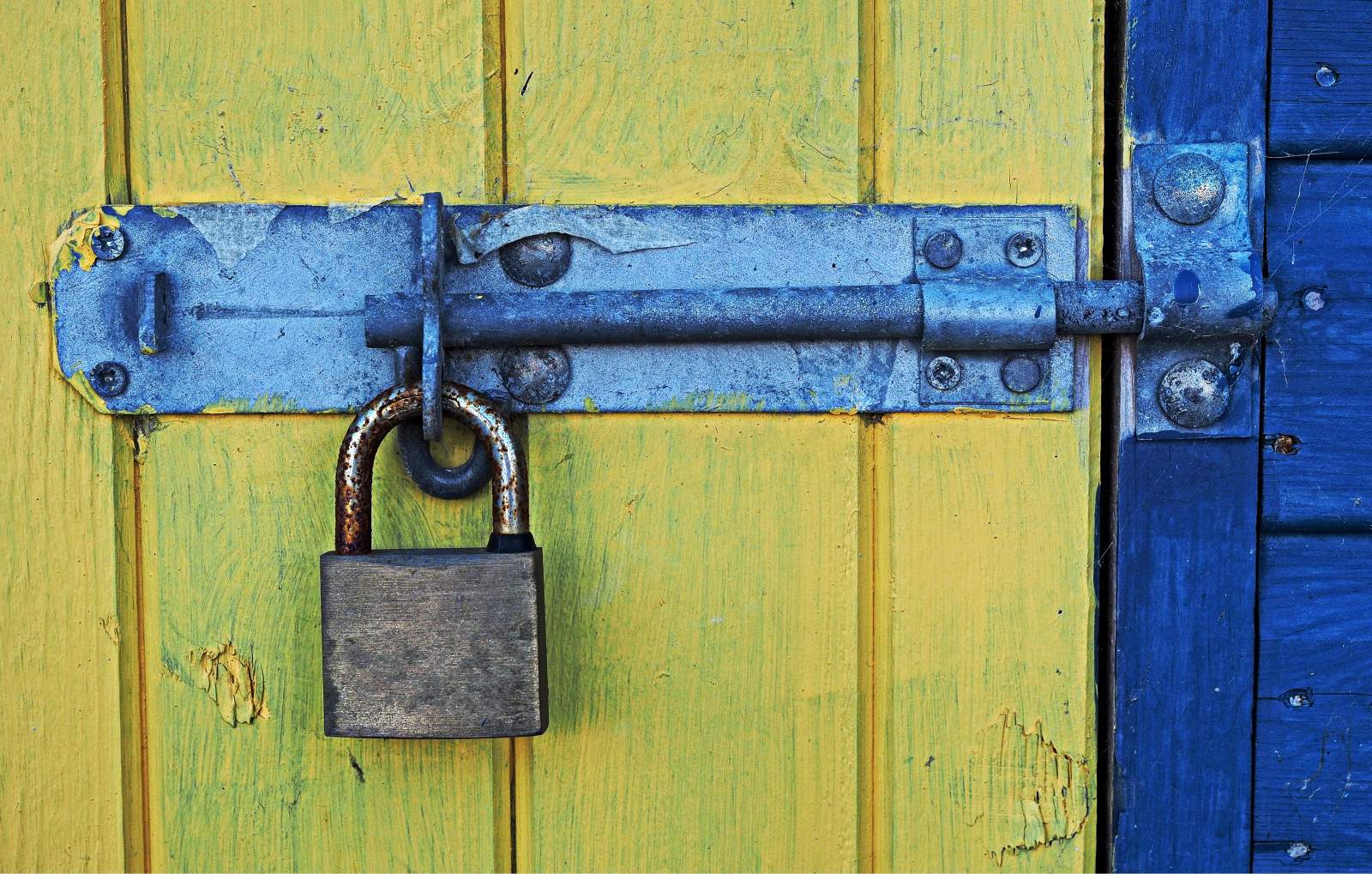 padlock on a door