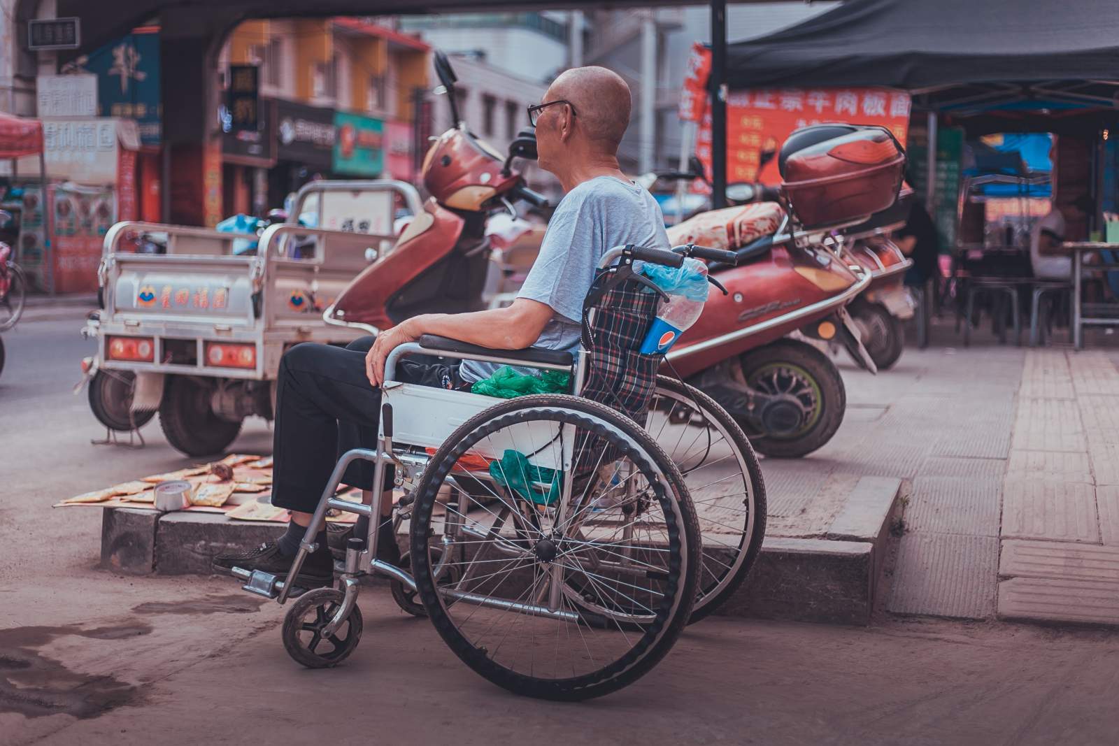 man in a wheel chair