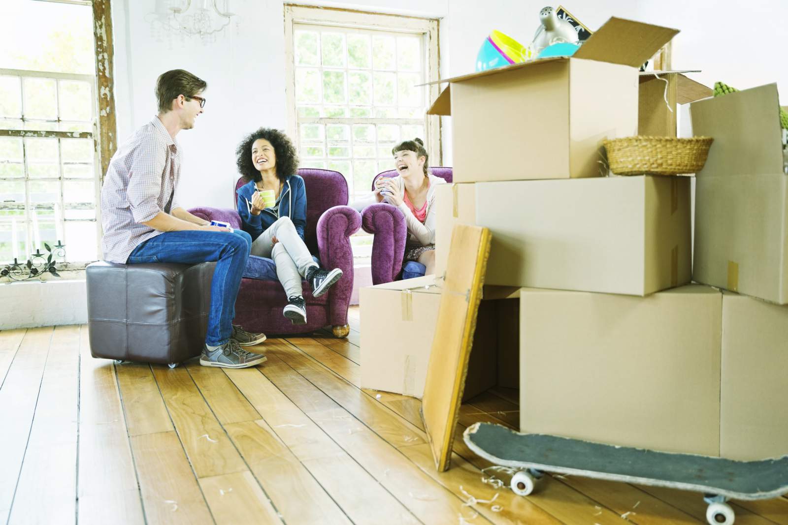 unpacking boxes
