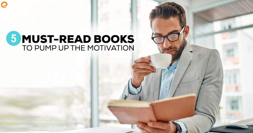 motivational books Man reading a motivational book
